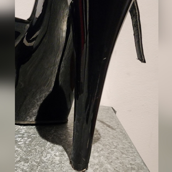 Pleaser Patent Peep Toe Platform Heels - Picture 9 of 15